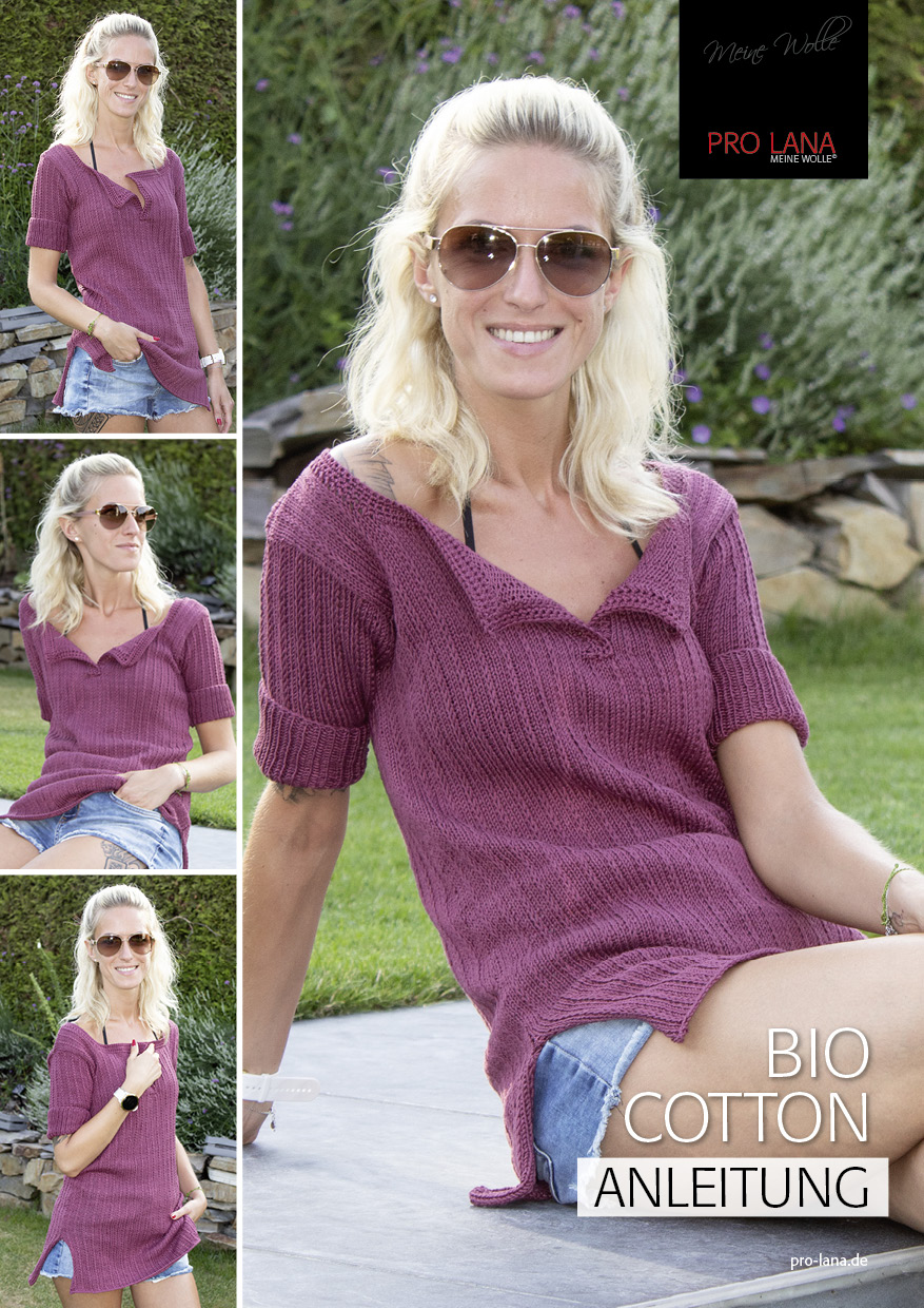 Polo Tunika | Einzelanleitung | Wolle Bio Cotton  | Stricken | Kathrin Parlatan