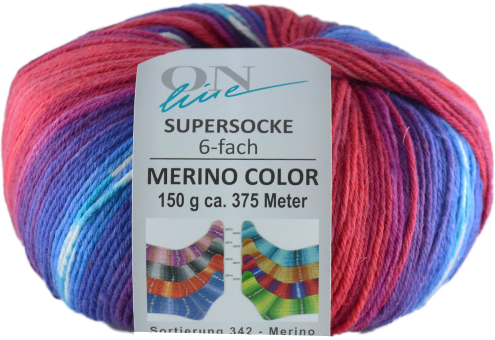 Supersocke 6-fach Merino Color von ONline Sort. 342 - 2877 Supersocke 6-fach Merino Color von ONline Sort. 342 - 2877