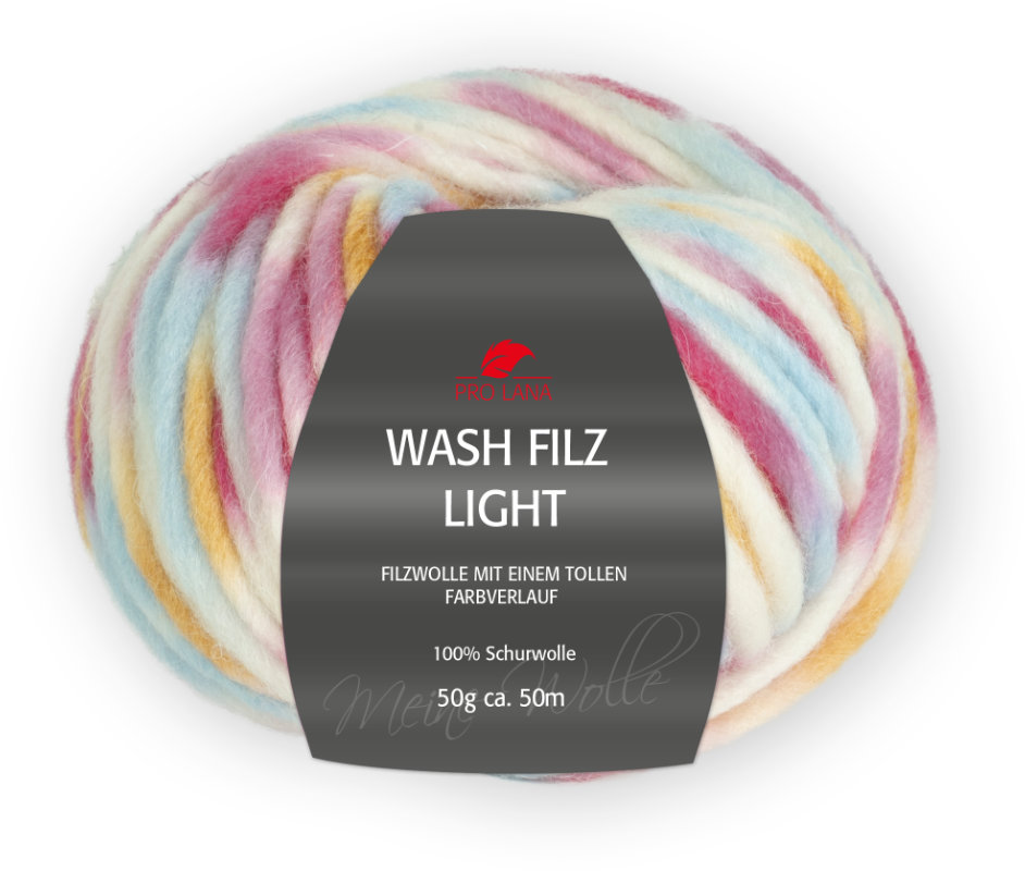 Wash-Filz light von Pro Lana 0713 - pink/hellblau
