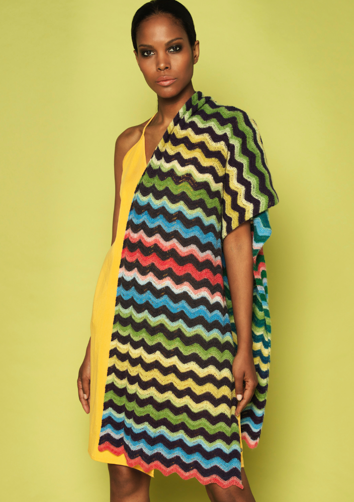 Schal Chevron  | Wollpaket mit Lace Ball  | Häkeln | 