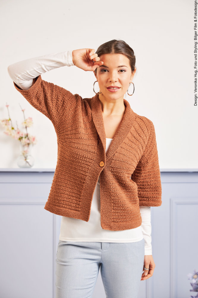 Strickjacke | Anleitungsheft | Wolle Merino Silk Socks Stretch, 4-fach  | Stricken | Veronika Hug, Woolly Hugs, Christophorus Verlag
