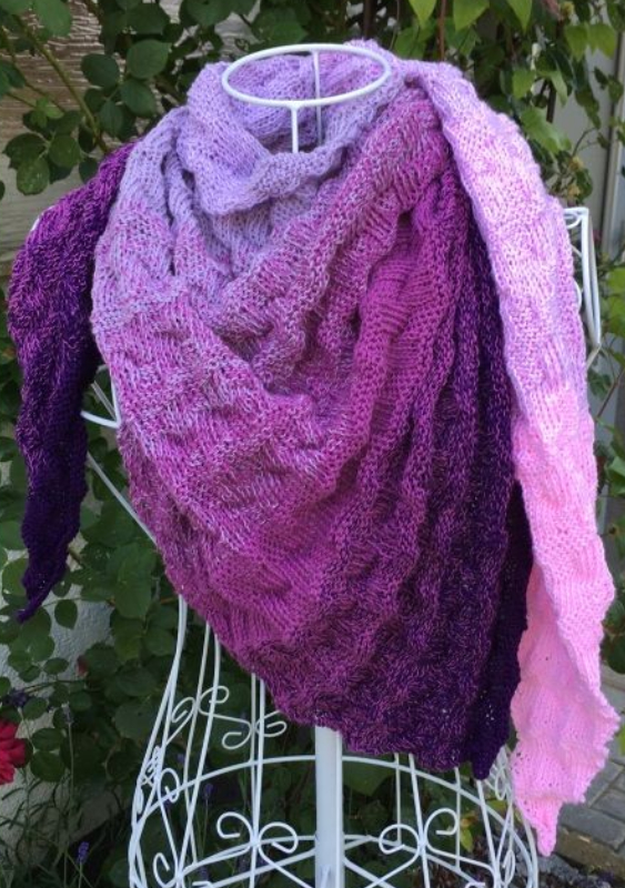 Tuch Opernball | Einzelanleitung | Wolle BOBBEL cotton 800m  | Stricken | Veronika Hug
