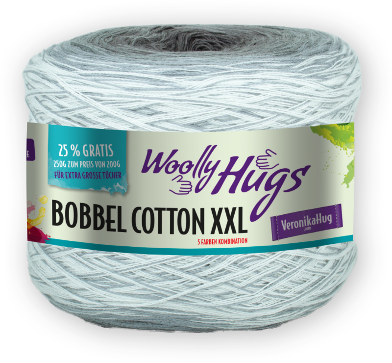 Bobbel Cotton XXL von Woolly Hugs 0608 - grau