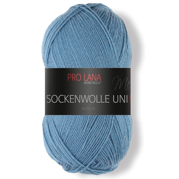 Sockenwolle uni - 4-fach von Pro Lana 0407 - jeansblau
