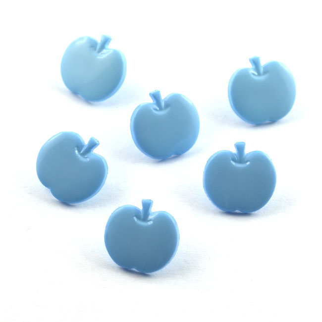 Kinderknopf Apfel 14mm Hellblau