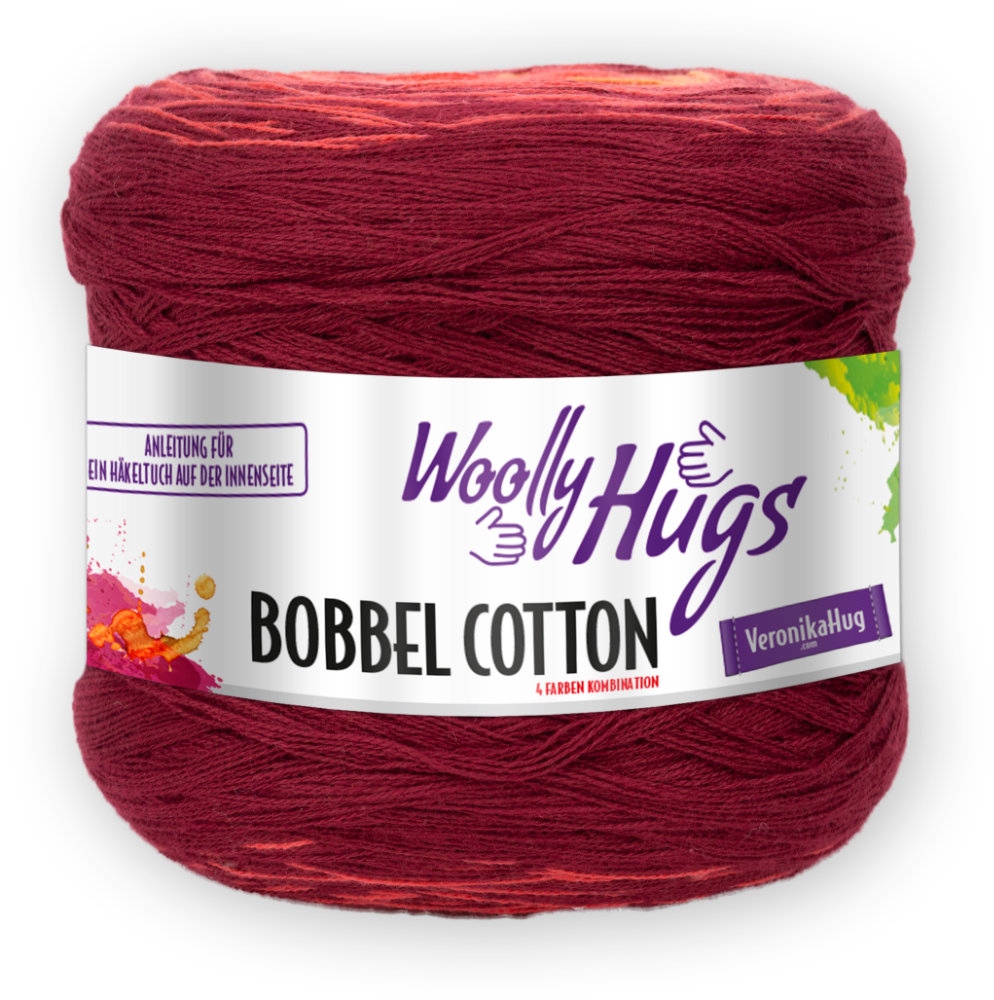 BOBBEL cotton 800m von Woolly Hugs 0073 - orange/bordeaux