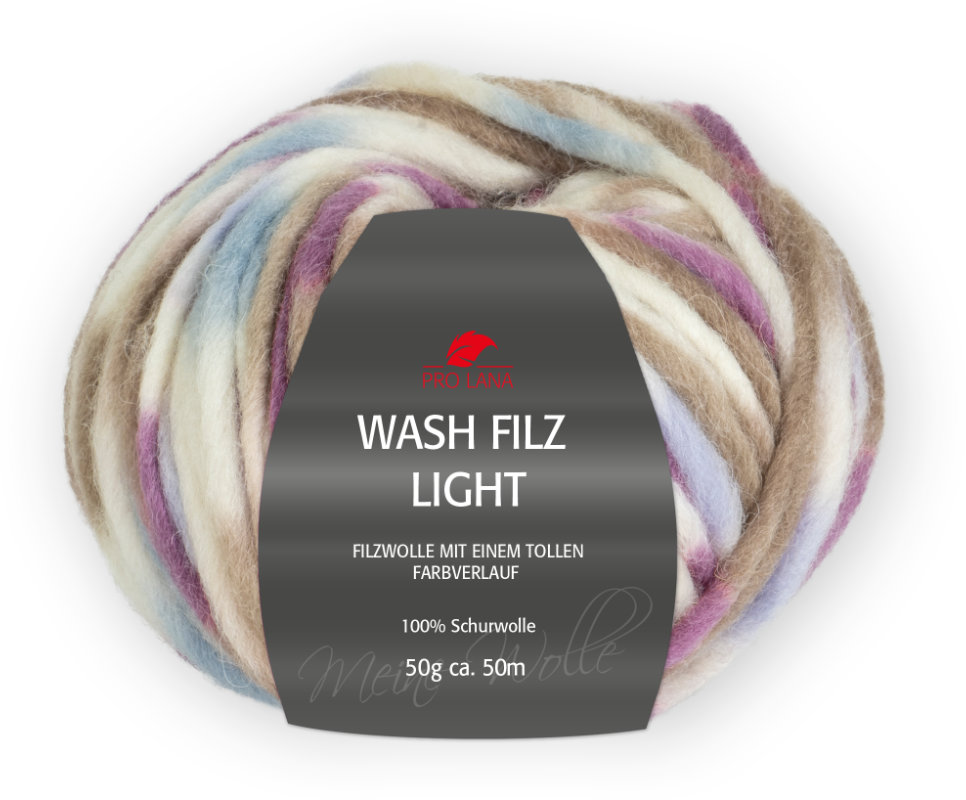 Wash-Filz light von Pro Lana 0714 - pflaume/braun