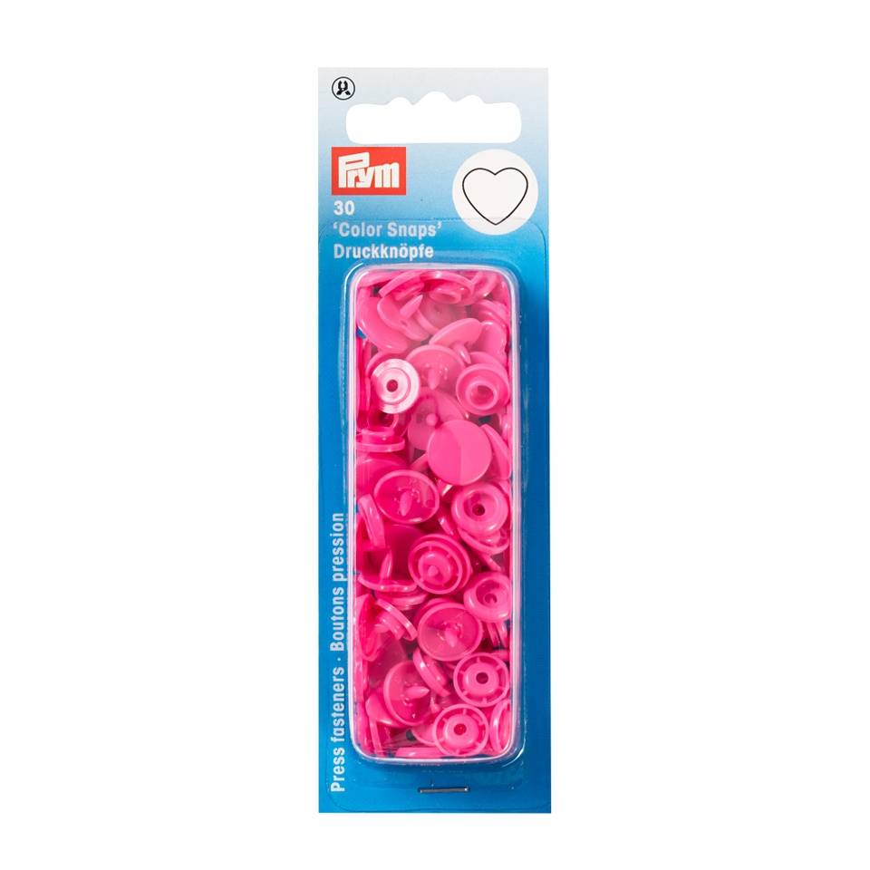 Nähfrei-Druckknöpfe Color Snaps Herz 12,4 mm, 30 Stück  von Prym pink