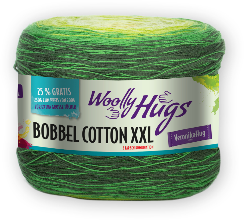 Bobbel Cotton XXL von Woolly Hugs 0605 - gelb / grün
