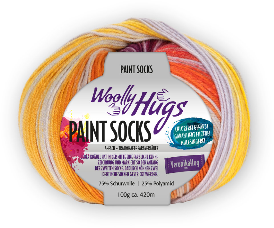 Paint Socks von Woolly Hugs 0200 - gelb / orange