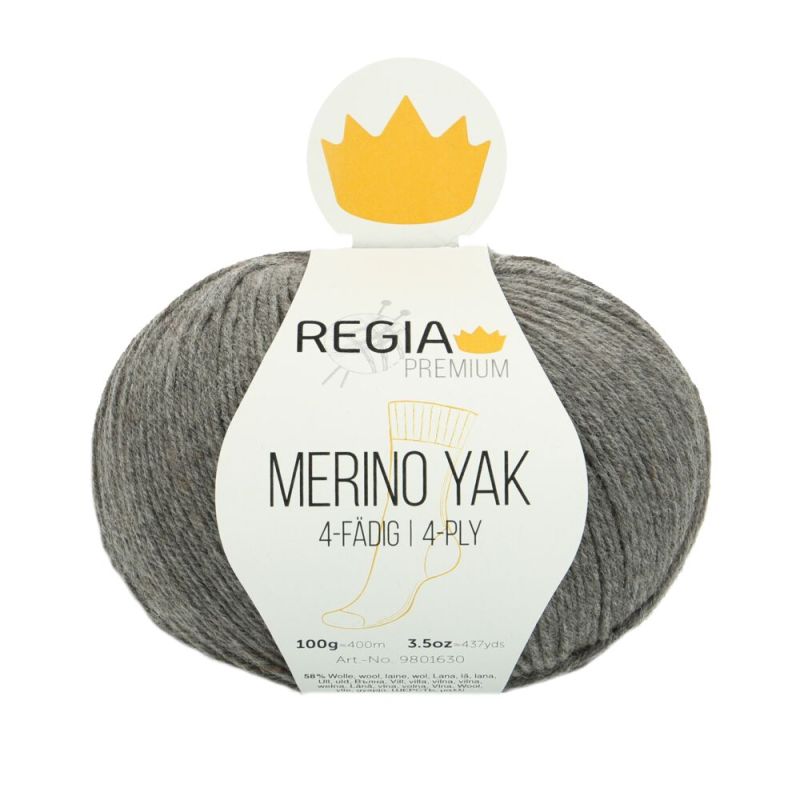 Premium Merino Yak Uni 4-fach Sockenwolle 100 g von Regia
