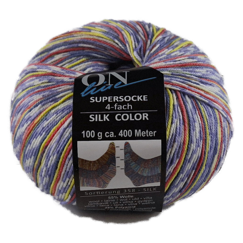 Supersocke Silk Sort. 358 Color 4-fach von ONline 2981