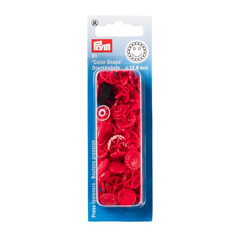Nähfrei-Druckknöpfe Color Snaps Blume 13,6 mm, 21 St  von Prym rot