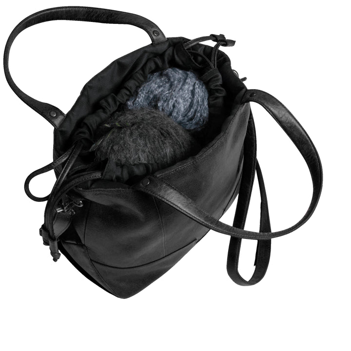 lofoten - projekttasche  / shopper, handgefertigt aus Echtleder von muud black