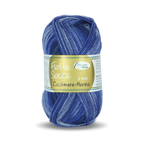 Flotte Socke Cashmere-Merino - 4-fach Sockenwolle 1324 - blau-jeansblau