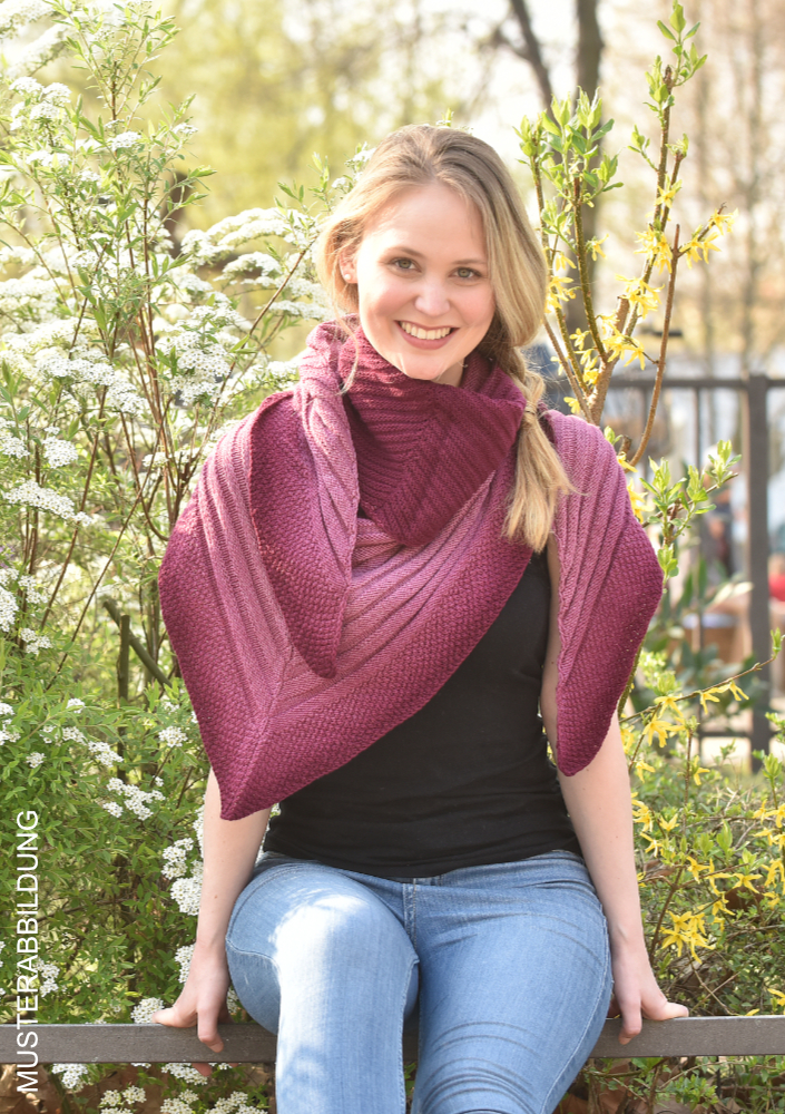 Tuch Streifenpaule | Einzelanleitung | Wolle Agave Linie 459  | Stricken | Sylvie Rasch