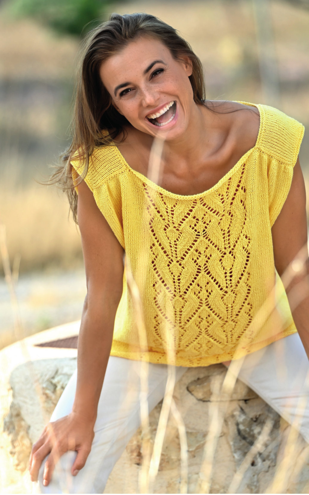 Ajourtop mit gerafften Schultern | Anleitungsheft | Wolle Vianos Linie 522  | Stricken | ONline
