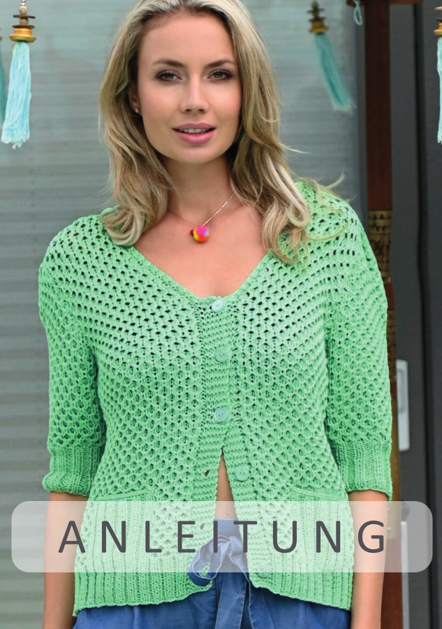 Jacke mit Wabenmuster | Einzelanleitung | Wolle Tavalo Linie 475  | Stricken | ONline