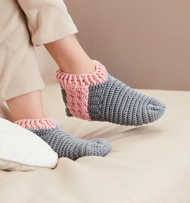 Gemütliche Sofasocken häkeln Gemütliche Sofasocken häkeln