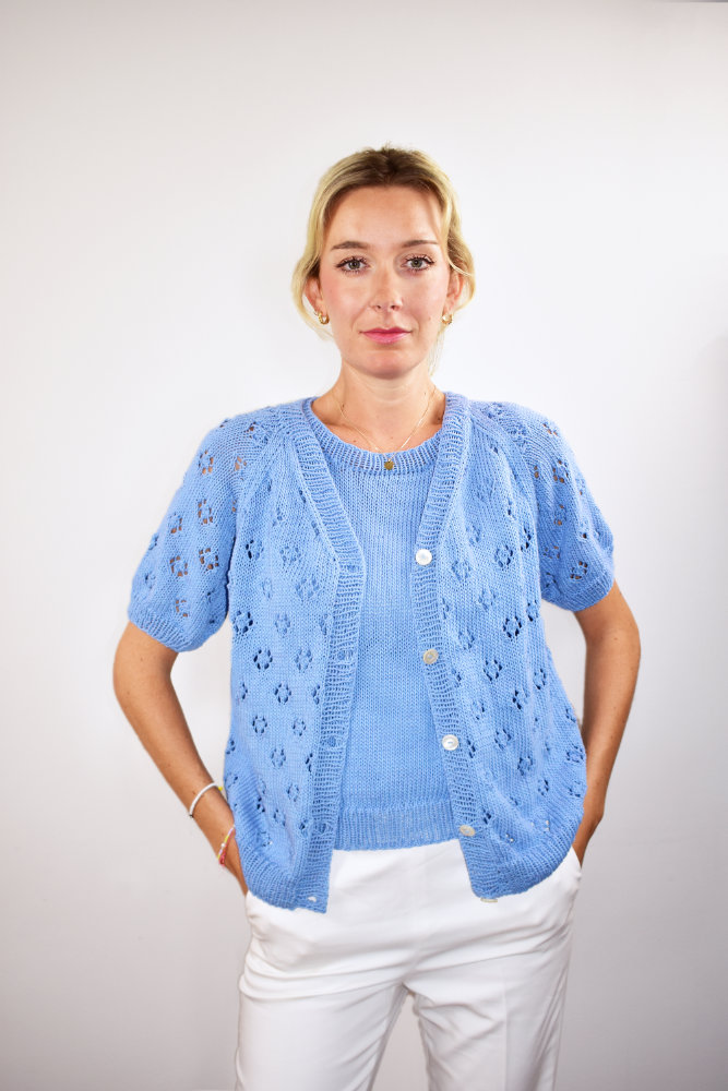 Twin-Set Strickjacke & Top | Einzelanleitung | Wolle Reco  | Stricken | Schulana