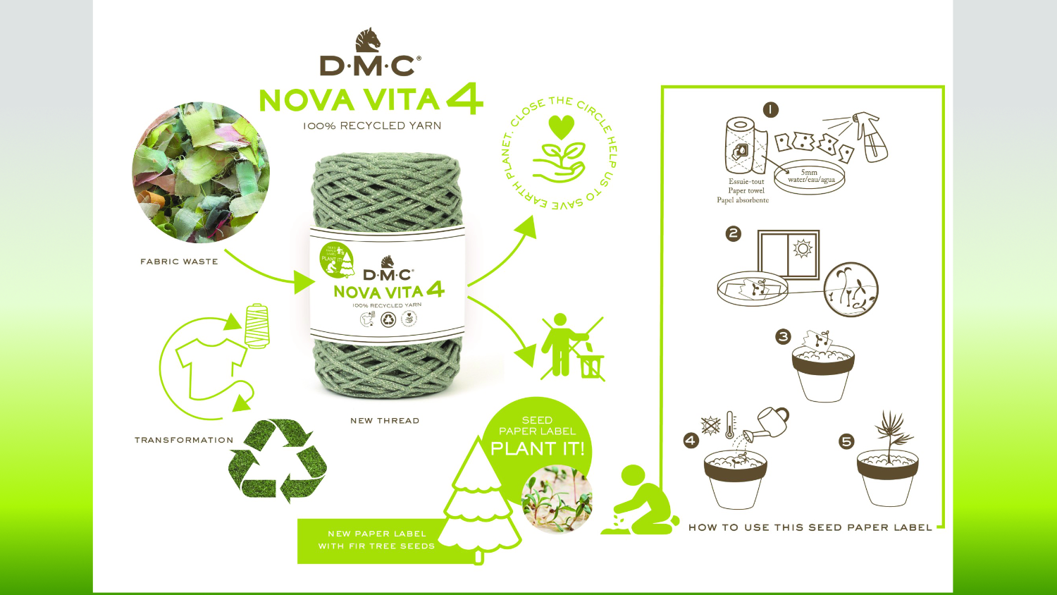 Nova Vita 4 Metallic Effects Häkel- Makramee und Strickgarn von DMC 0012 - grau metallic