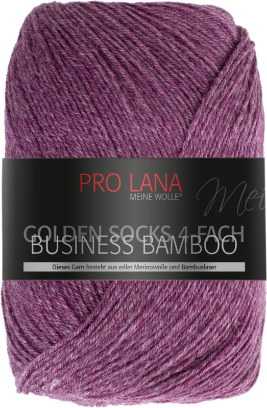 Golden Socks Business Bamboo - 4-fach Sockenwolle von Pro Lana 0510 - violett meliert