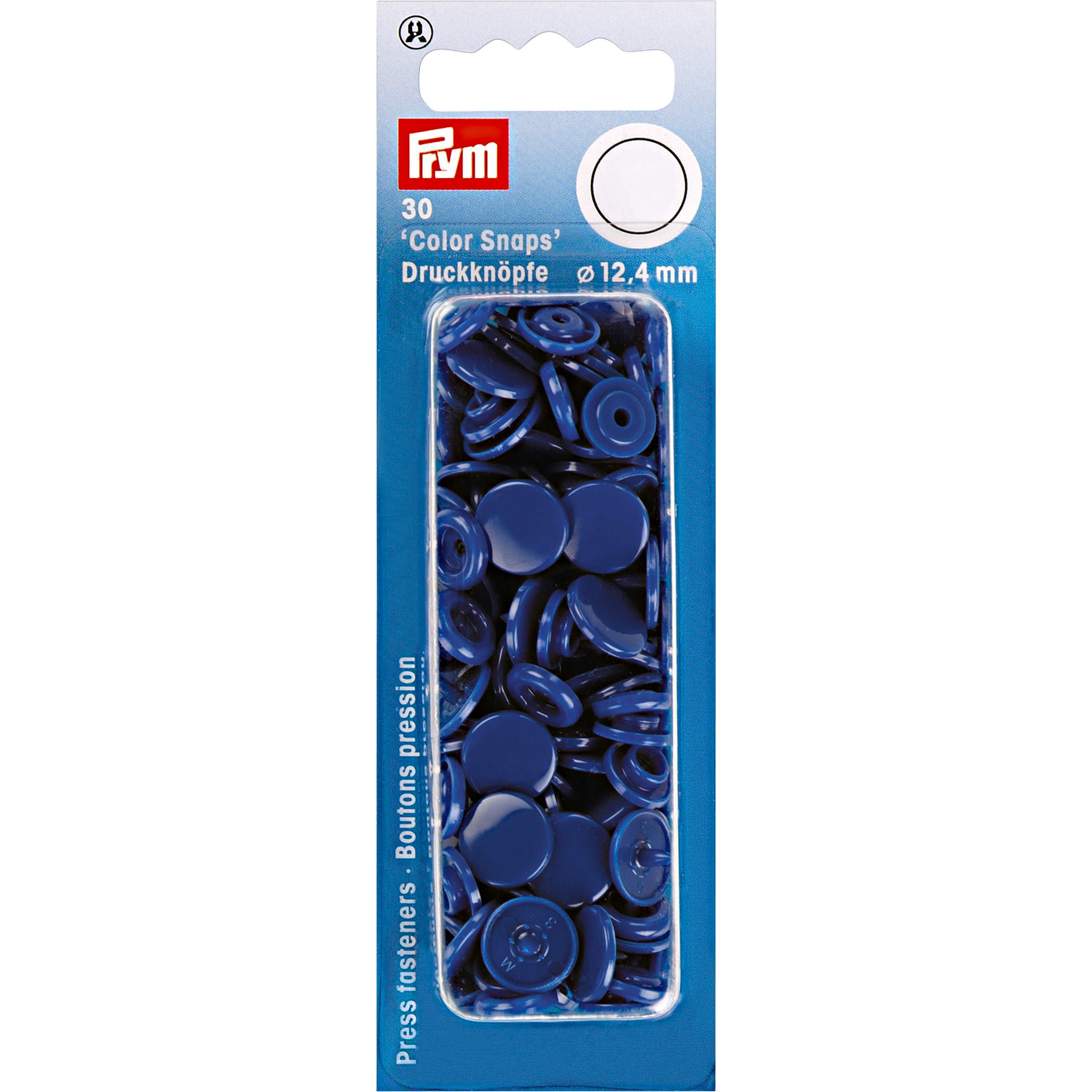 Nähfrei-Druckknöpfe Color Snaps rund 12,4 mm 30 St von Prym königsblau