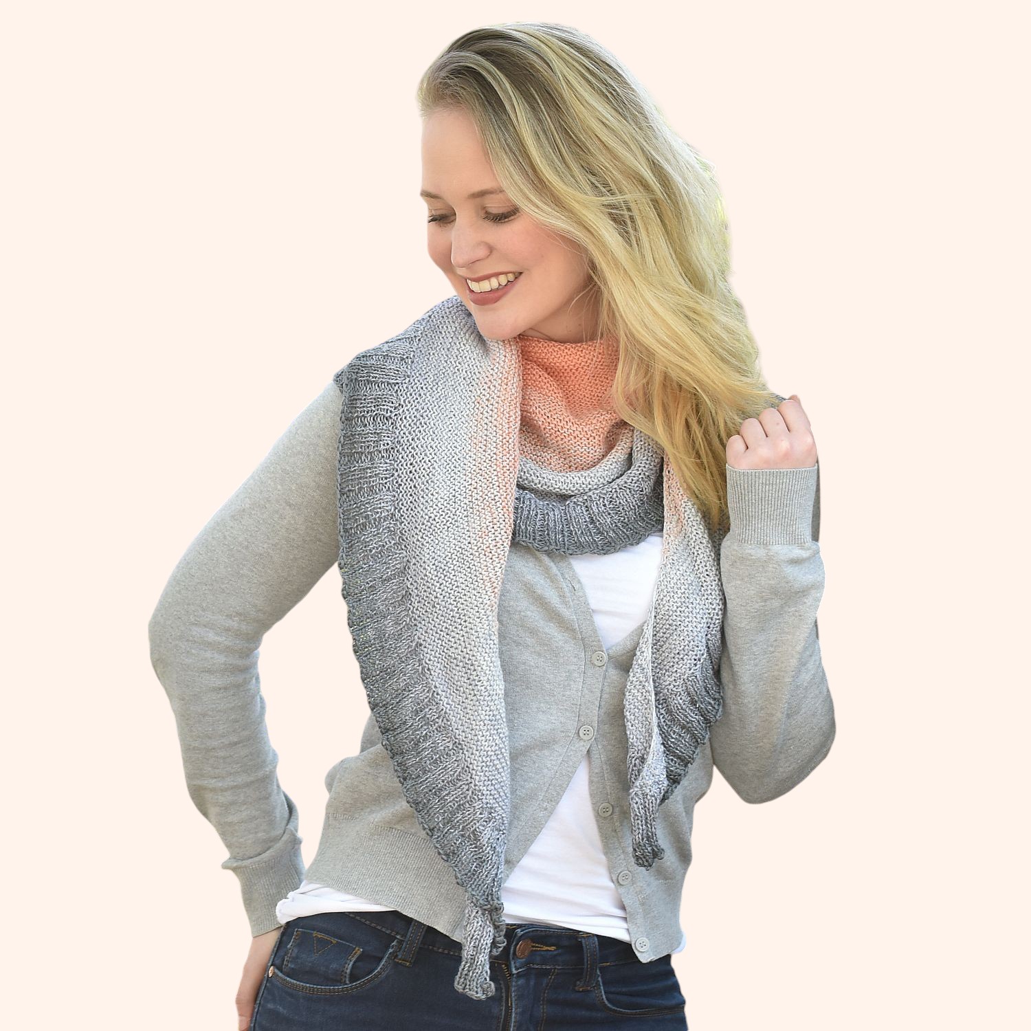 Das einfachste Halbmondtuch | Einzelanleitung | Wolle Lady Dee´s Traumgarne 1000m 0011 - Windstille | Stricken | Sylvie Rasch