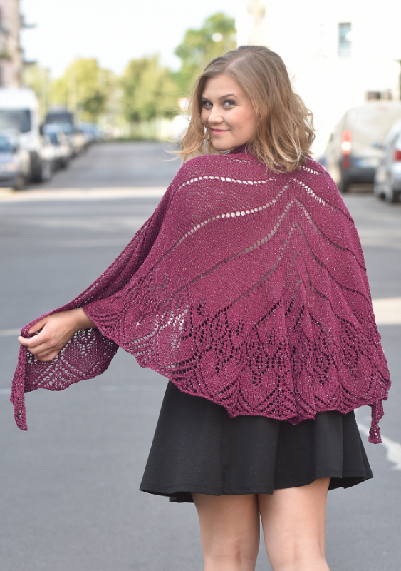 Tuch Lotosherz | Einzelanleitung | Wolle 6 Karat  | Stricken | Sylvie Rasch