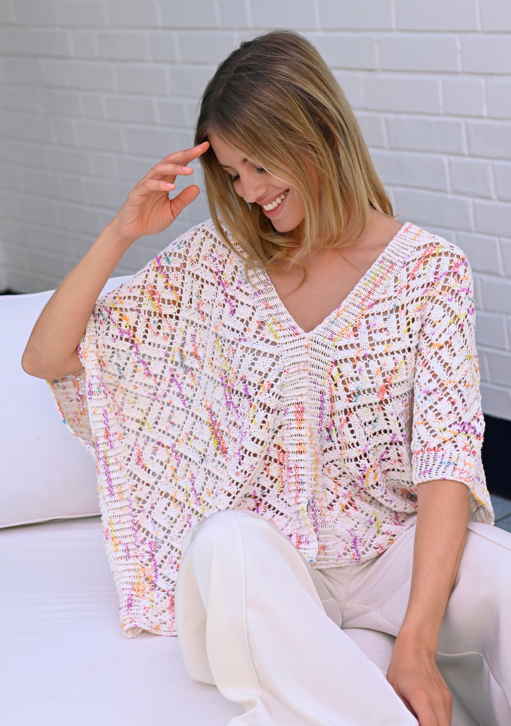 Überwurf Poncho | Wollpaket mit Orata Linie 490 | Stricken