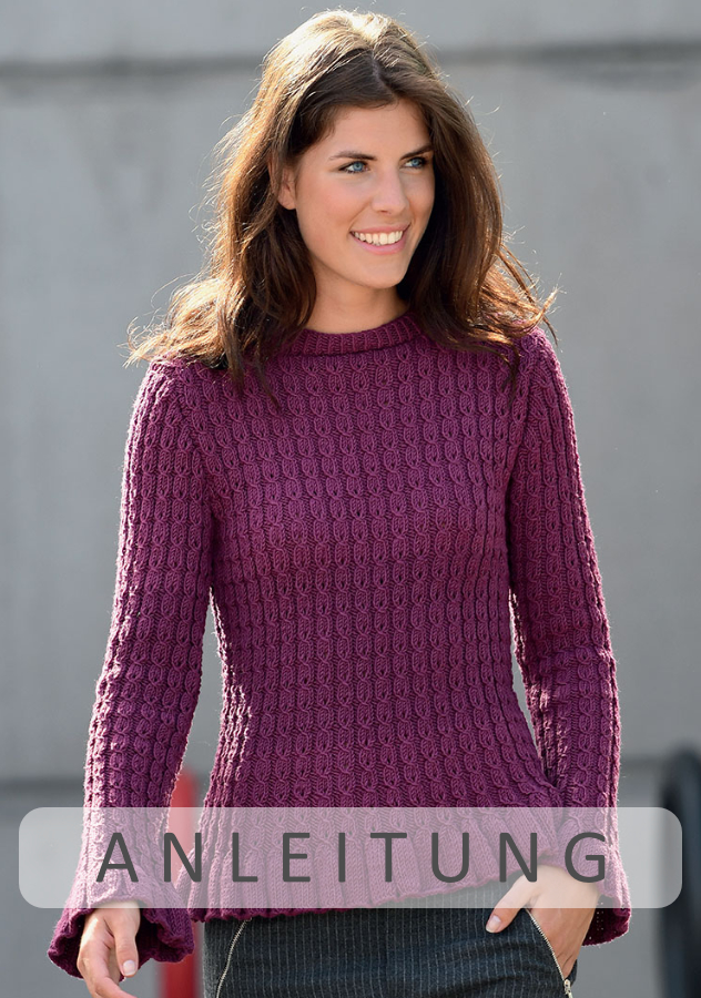 Zopfpullover | Einzelanleitung | Wolle Timona Linie 110  | Stricken | ONline