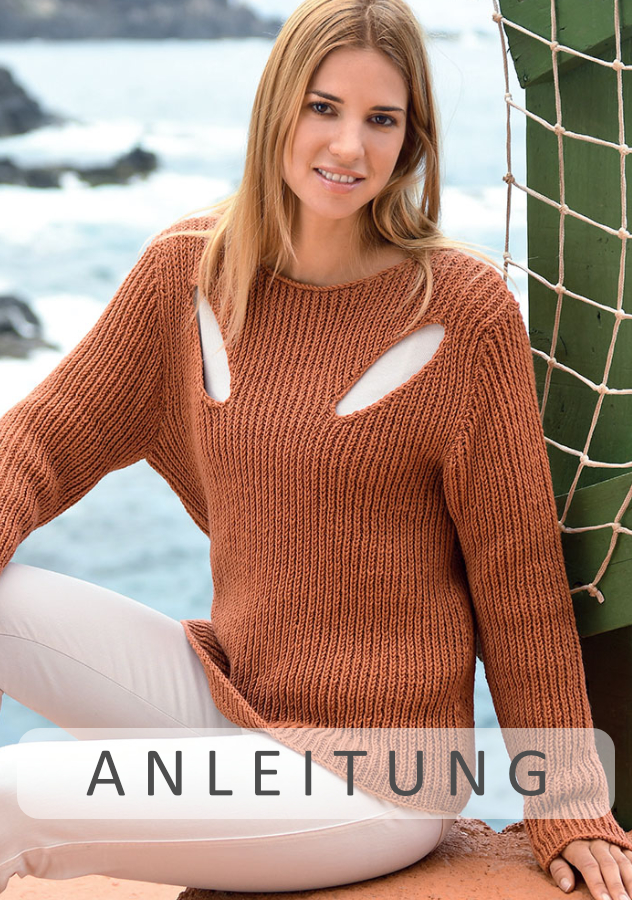 Patentpullover mit Cut-Outs | Einzelanleitung | Wolle Starwool Linie 4  | Stricken | ONline