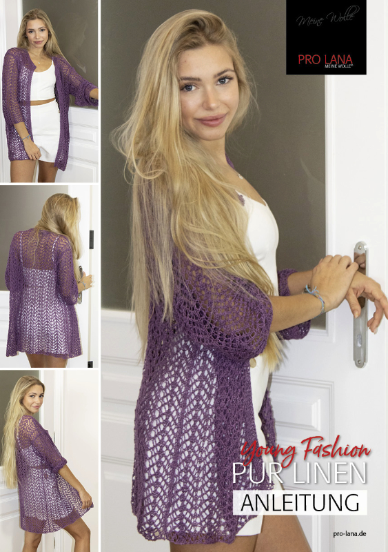 Strickjacke | Einzelanleitung | Wollpaket mit Pur Linen  | Stricken | Kathrin Parlatan Strickjacke | Einzelanleitung | Wollpaket mit Pur Linen  | Stricken | Kathrin Parlatan