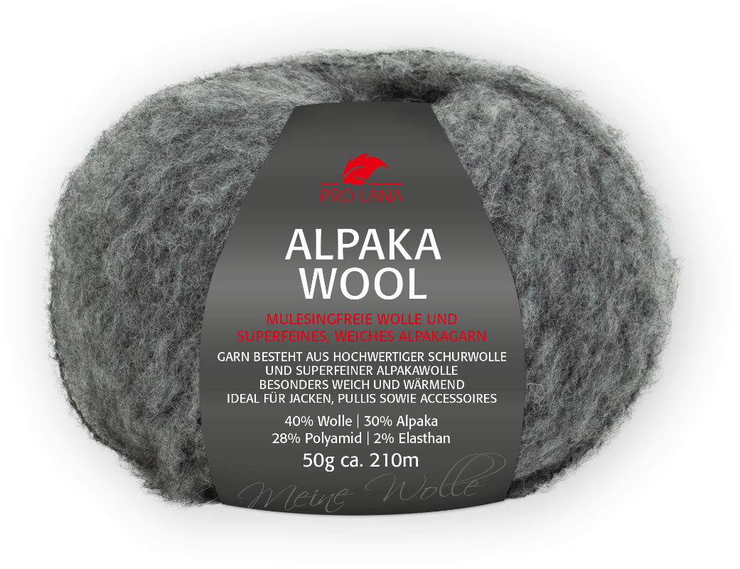 Alpaka Wool von Pro Lana 0095 - anthrazit meliert