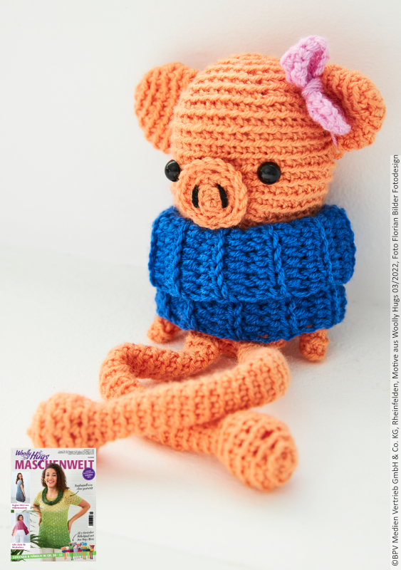 Hug-Mee Pig  | Wollpaket mit Charity  | Häkeln | Veronika Hug, Woolly Hugs, Christophorus Verlag