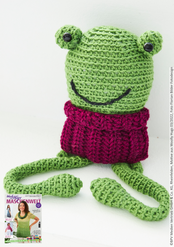 Hug-Mee Frog  | Wollpaket mit Charity  | Häkeln | Veronika Hug, Woolly Hugs, Christophorus Verlag