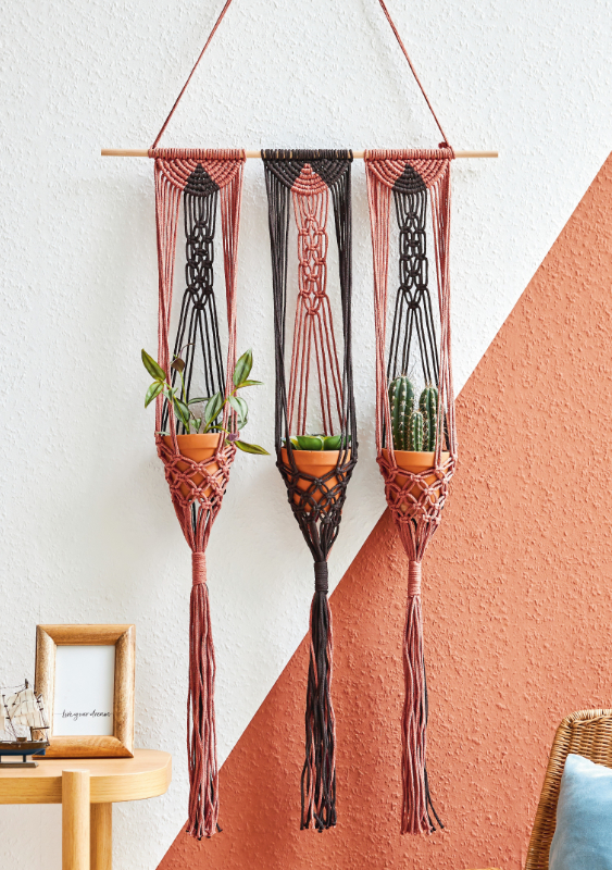 Blumenampel - Trio | Anleitungsheft | Wolle Macramé  | Makramee Knoten | Veronika Hug, Woolly Hugs, Christophorus Verlag