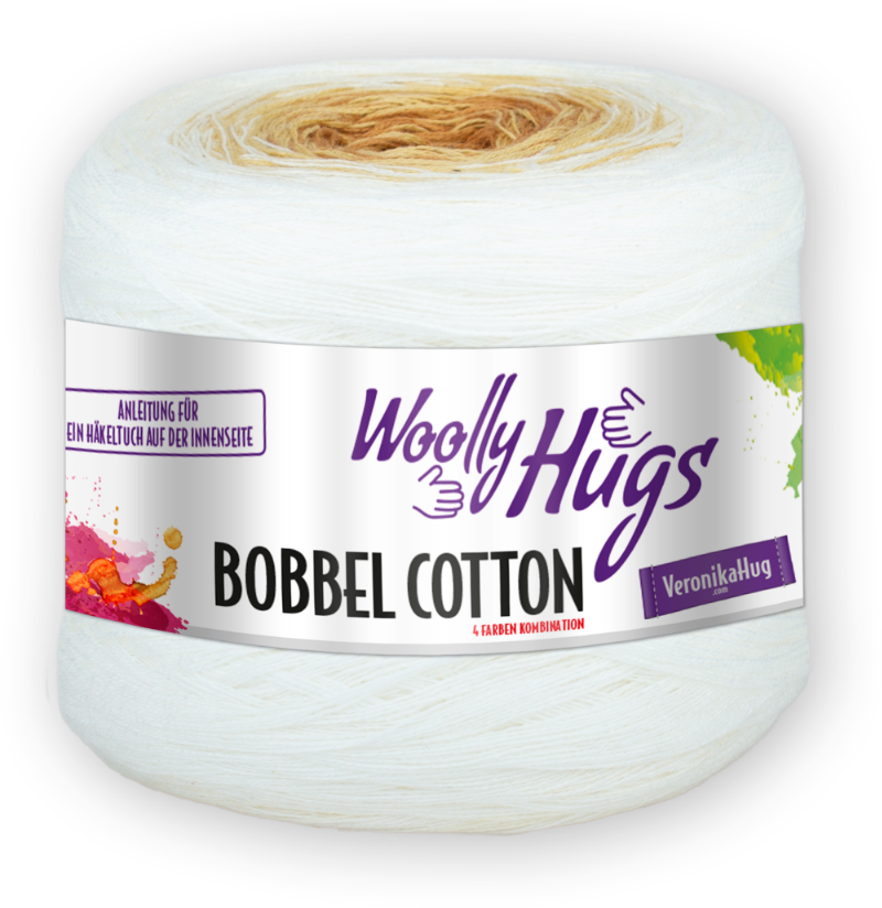 BOBBEL cotton 800m von Woolly Hugs 0056 - natur / curry