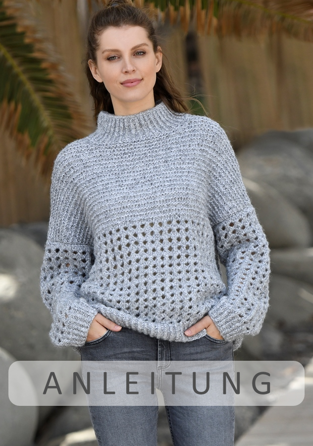Pullover mit Netzmuster | Einzelanleitung | Wolle Lavello Linie 465  | Stricken | ONline