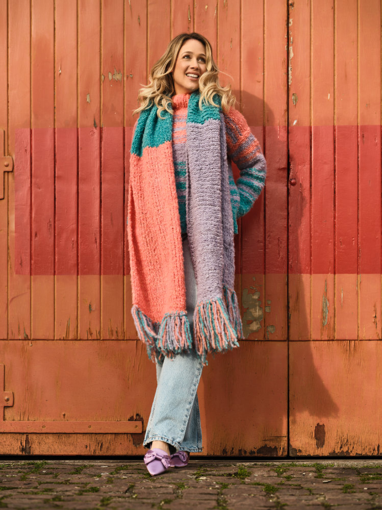 Schal Colorblocking  | Wollpaket mit Royal  | Stricken | Pro Lana Schal Colorblocking  | Wollpaket mit Royal  | Stricken | Pro Lana