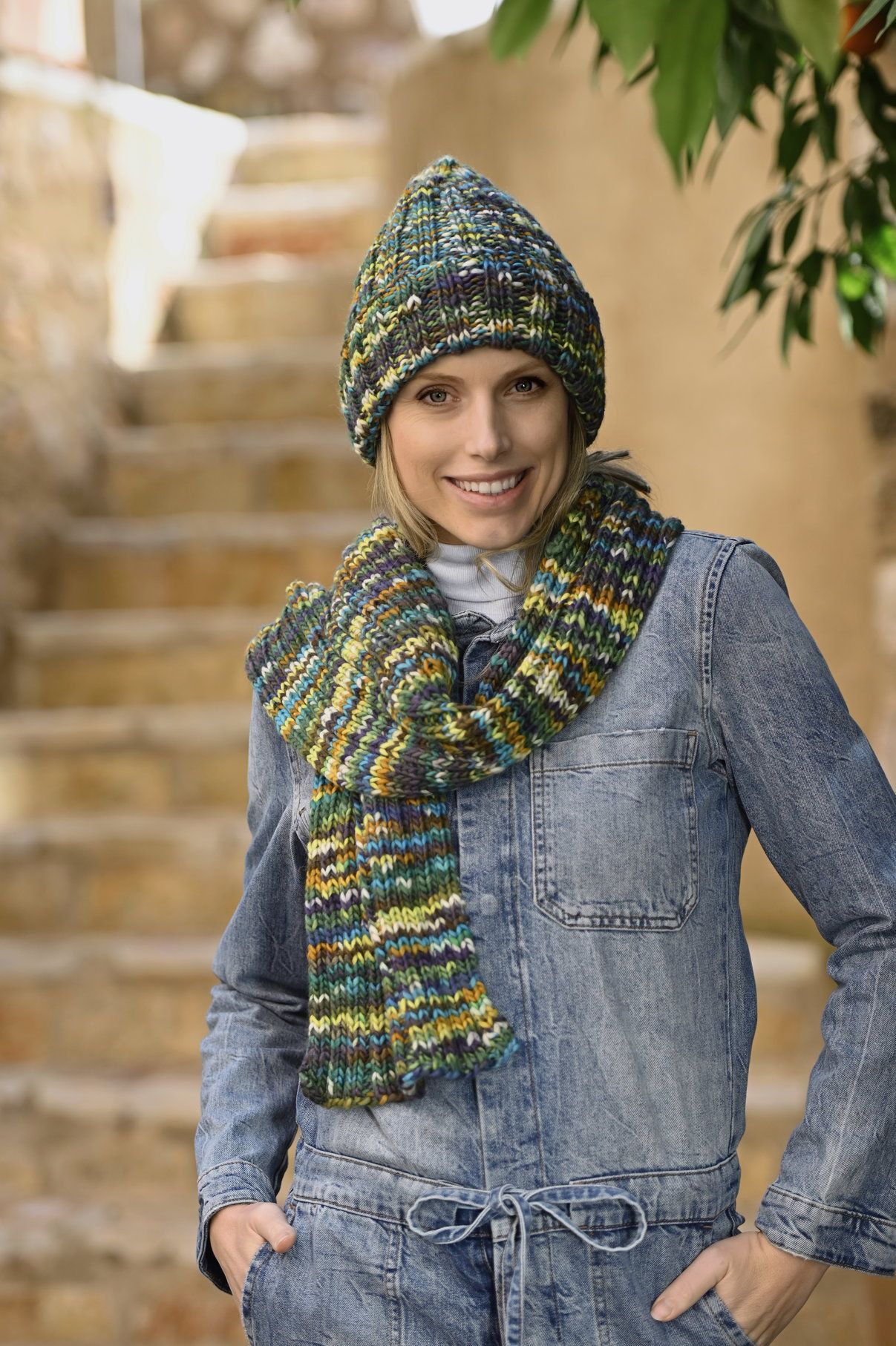 Mütze und Schal | Anleitungsheft | Wolle Shaba Linie 518  | Stricken | ONline