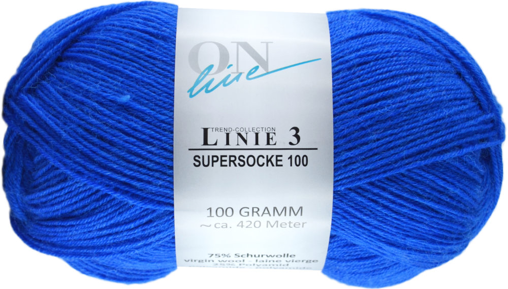 Supersocke 100 4-fach Uni, ONline Linie 3 0061 - royal