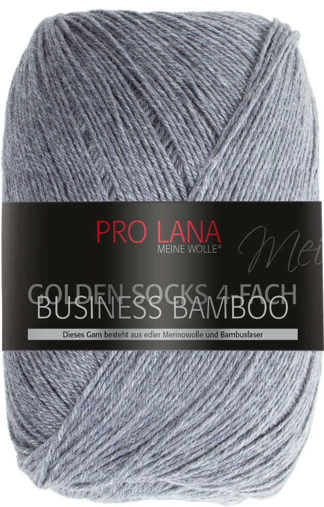 Golden Socks Business Bamboo - 4-fach Sockenwolle von Pro Lana 0507 - grau melange