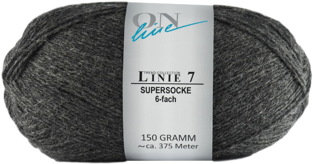 Supersocke 6-fach Linie 7 Uni von ONline 0107 - dunkelgrau