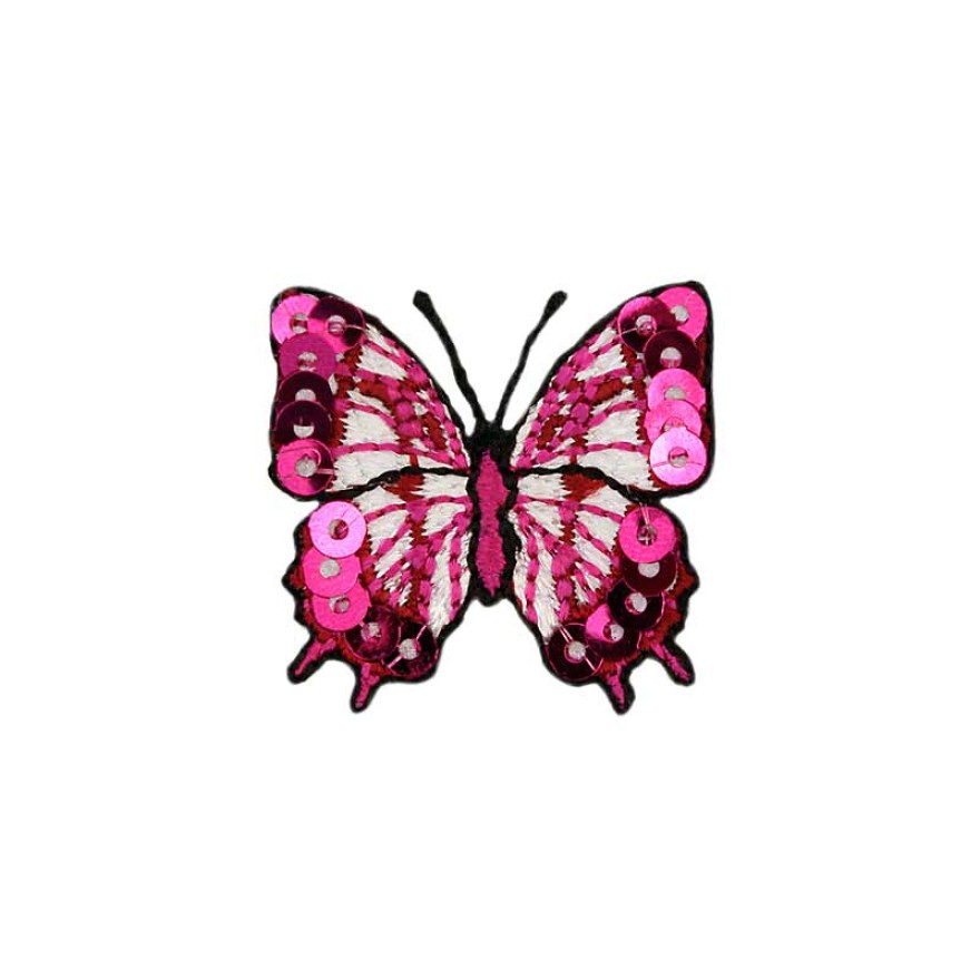 Applikation Schmetterling ca. 2,0 x 3,0 cm pink