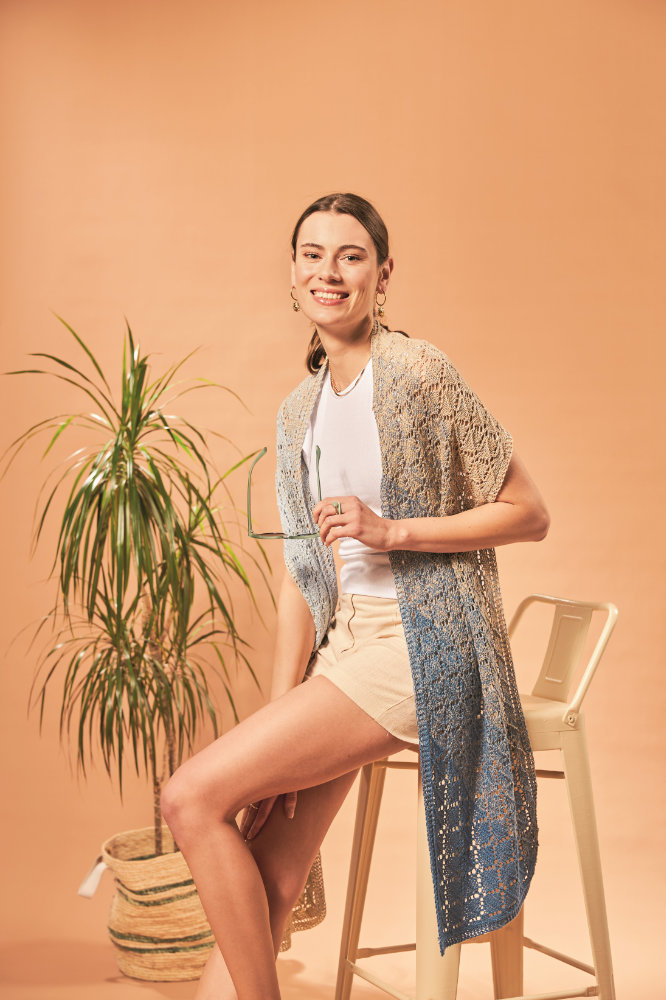 Stola Diagonale Rauten | Anleitungsheft | Wolle BOBBEL cotton 800m  | Stricken | Veronika Hug, Woolly Hugs, Christophorus Verlag