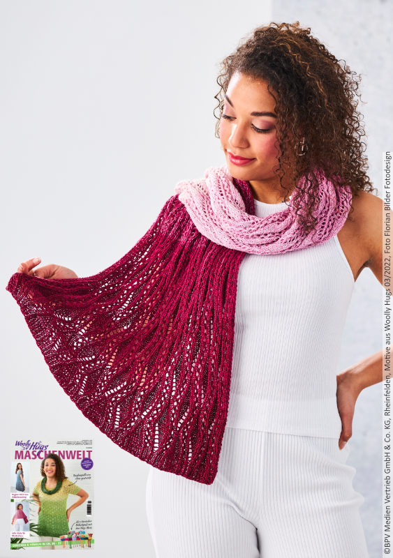 Stola Blätterwellen | Anleitungsheft | Wolle Bobbel Cotton XXL  | Häkeln | Veronika Hug, Woolly Hugs, Christophorus Verlag