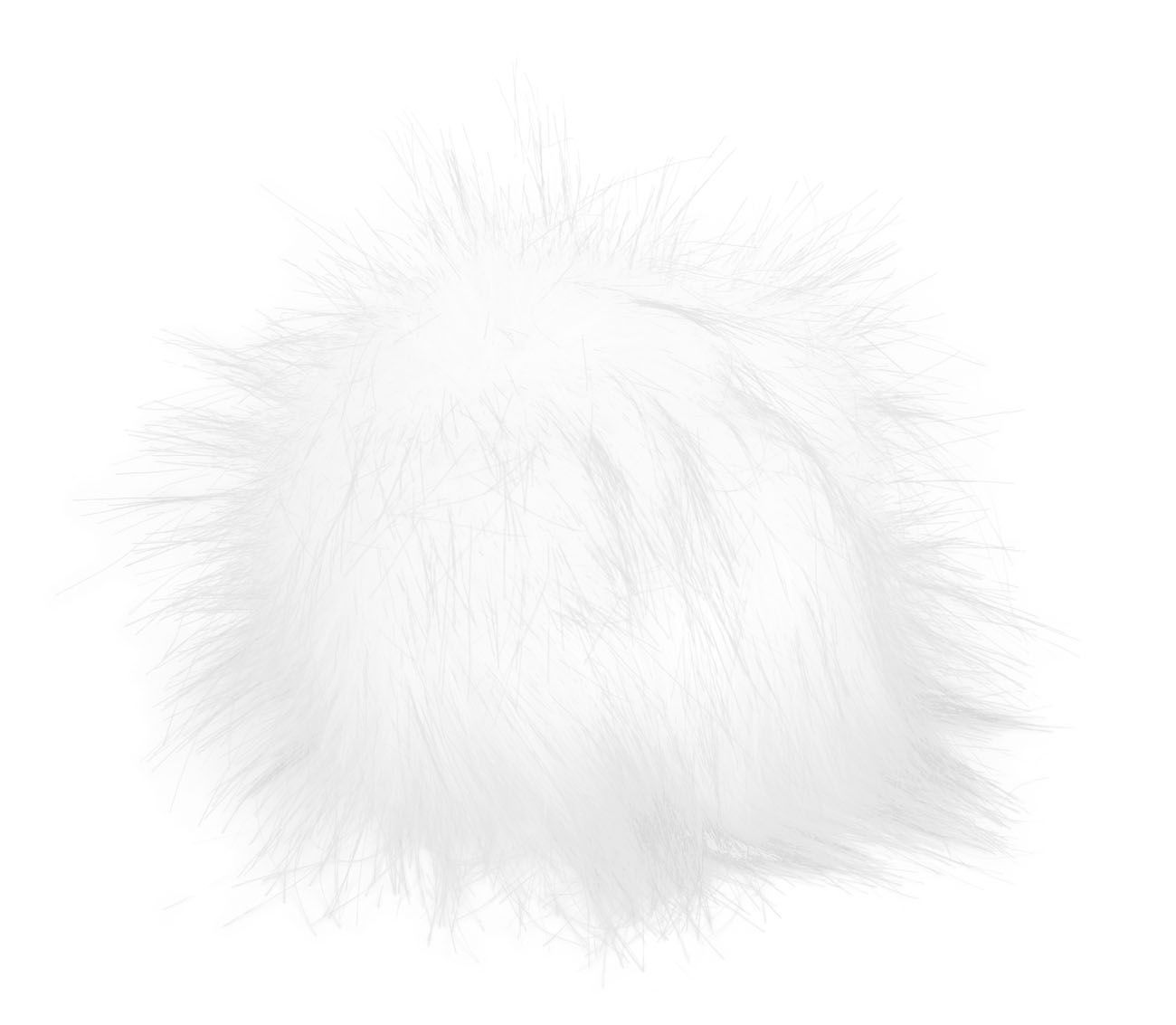 Fell Pompon mit Druckknopf  white snow