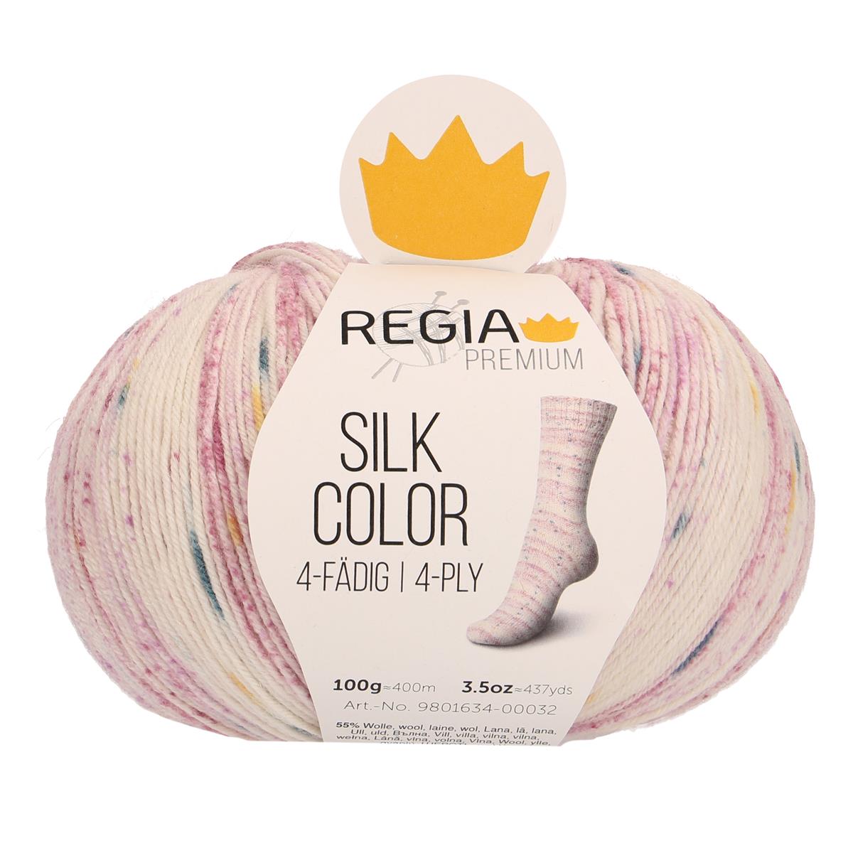 Premium Silk Color 4-fach Sockenwolle 100 g von Regia 0032 - glimmer