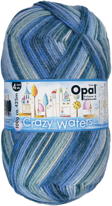 Crazy Waters - 11314 - Pfützenplanschen 4-fach Sockenwolle von OPAL